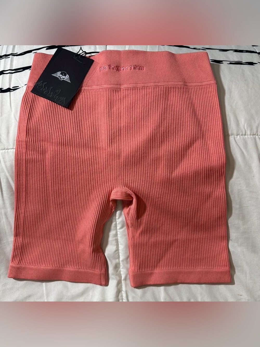 Civil Regime x No tomorrow High-Waist Coral Ribbed Bike Shorts